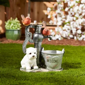 LITTLE PUP AND WATER PUMP  SOLAR LIGHT