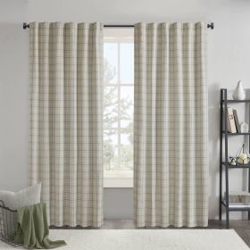 1PC 50x95" Plaid Rod Pocket and Back Tab Curtain Panel with Fleece Lining