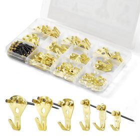 130Pcs Picture Frame Hangers with Nails 10lbs to 100lbs Metal Photo Hanging Kit