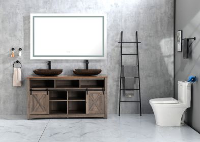 (ONLY FOR PICKUP) 72 in. W x 36 in. H Frameless LED Single Bathroom Vanity Mirror in Polished Crystal Bathroom Vanity LED Mirror with 3 Color Lig