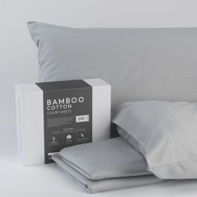 Bamboo Cotton Sheets Soft and Smooth with Viscose from Bamboo Light Grey Cal King