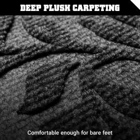 Home Entrance Grey Leaves Door Mat Deluxe 17x29.5 in Absorbent Natural Rubber Non Slip Indoor Outdoor Easy Clean Beautiful Welcome Mats for Front