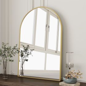 20"x 30" Bathroom Mirror Wall Vanity Arched Mirror, Gold, Crown Shape