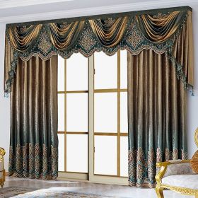 Two Pieces Of Luxurious European Villa Curtains With Elegant Floral Patterns, Suitable For Living Room And Bedroom (Option: SGP2022091612)