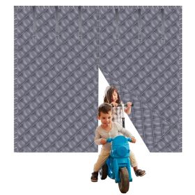 1Pc 16x7FT Magnetic Thermal Insulated Garage Door Curtain For Winter Two Car Garage Screen With Magnetic Closure 8 Roll Up Buckle Straps For Two (Option: Grey-M)