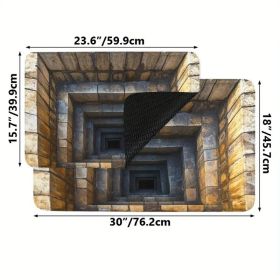 Realistic 3D Stone Step Doormat Non-Slip Entrance Mat Optical Illusion Decor Waterproof Easy Clean Indoor Outdoor Welcome Rug (size: 24 inches X 16 inches)