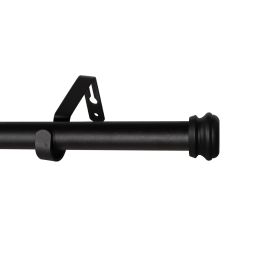 Curtain Rods for Windows 28 to 132 Inch Gold Curtain Rod 1 Inch Stainless Steel Rods with Adjustable Brackets (Color: Black, size: 72)