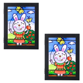 Kids Art Frame Front Opening Wooden Frame Artwork Display Storage Frame Picture Frame Wall Display for Photo Art Projects Picture Children Drawin (Color: Black, size: A4)