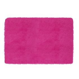 Fluffy Bedroom Rug 4' x 2.6' Anti-Skid Shaggy Area Rug Decorative Floor Carpet Mat (Color: Rose)