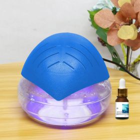 Deluxe package includes scent pack - Home and office water filter air freshener - Essential oil diffuser with LED night light - Compact air purif (Color: Blue)