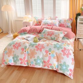 3 Piece Spring Floral Duvet Cover Set For Women Adults Home Bedroom Flowers Bedding Set With 2 Pillowcases Twin Full Queen King Size (Option: Queen-Pink)
